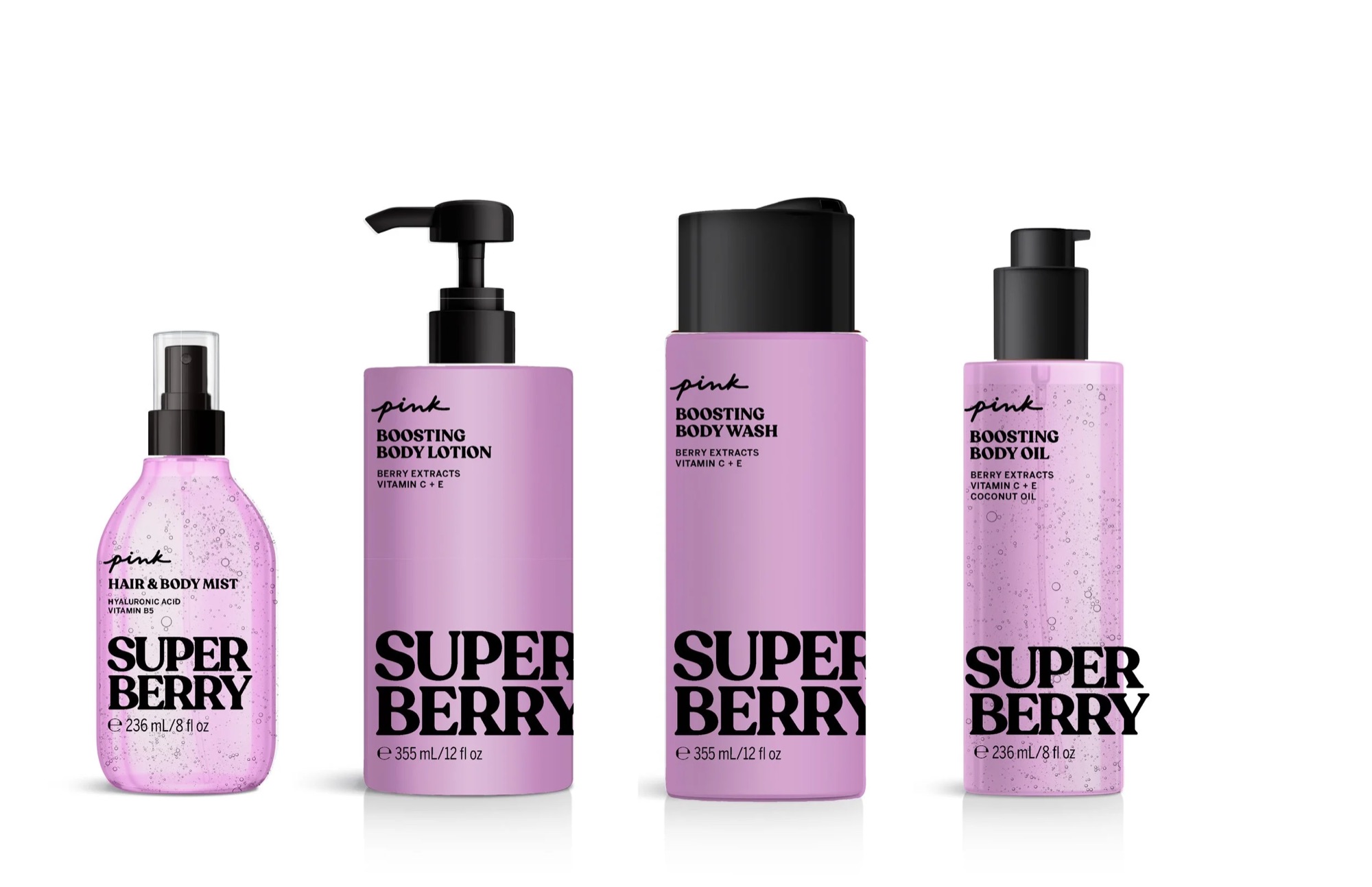 PINK Beauty packaging before and after the relaunch